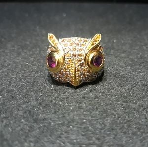 Natural Gemstone Owl Ring S10
